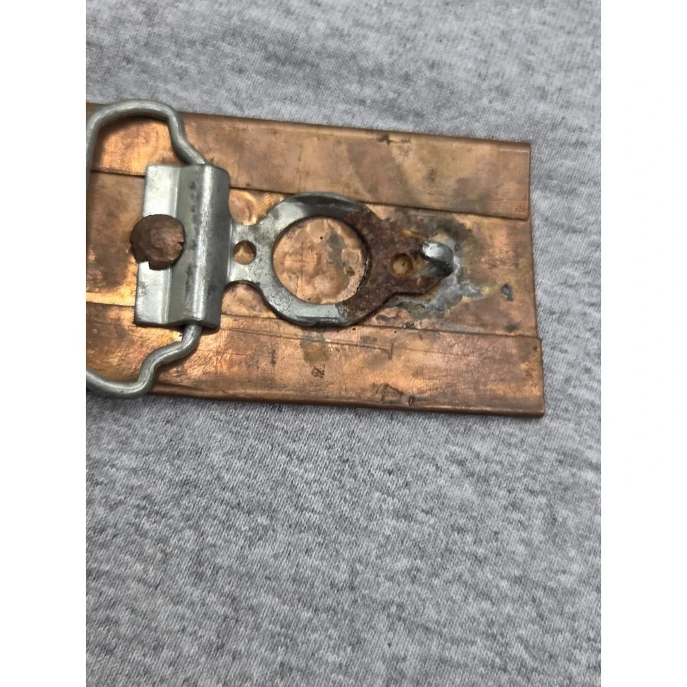 Handmade Copper Pressed Arrowhead Tree Navajo Belt Buckle Rare